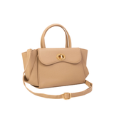 Chic Beige Structured Flap Handbag for Women