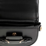 Elegant Black Saddle Handbag for Women
