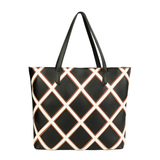 Modern Black Crisscross Tote Bag for Women
