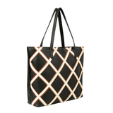 Modern Black Crisscross Tote Bag for Women