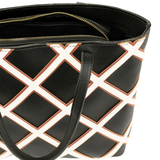 Modern Black Crisscross Tote Bag for Women