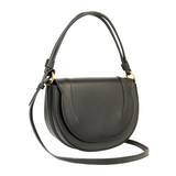 Classic Black Flap Saddle Handbag for Women