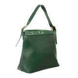 Stylish Green Textured Pleated Tote Bag for Women