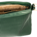 Stylish Green Textured Pleated Tote Bag for Women