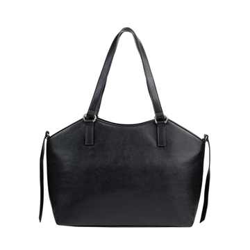 Black Zip Closure Saddle Tote Bag
