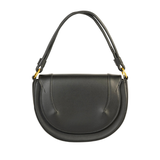 Classic Black Flap Saddle Handbag for Women